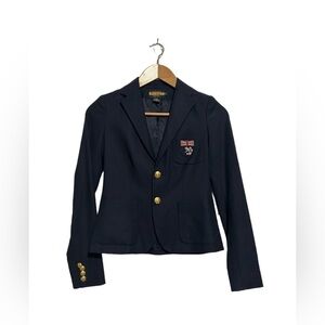 Rugby Ralph Lauren Blazer Jacket Navy Blue 0 Crest Schoolgirl Uniform Academy
